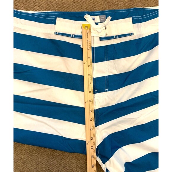 Old Navy Board Shorts Mens 3XL Navy Stripe Swim Trunks Surf Unlined Beach - Picture 6 of 7